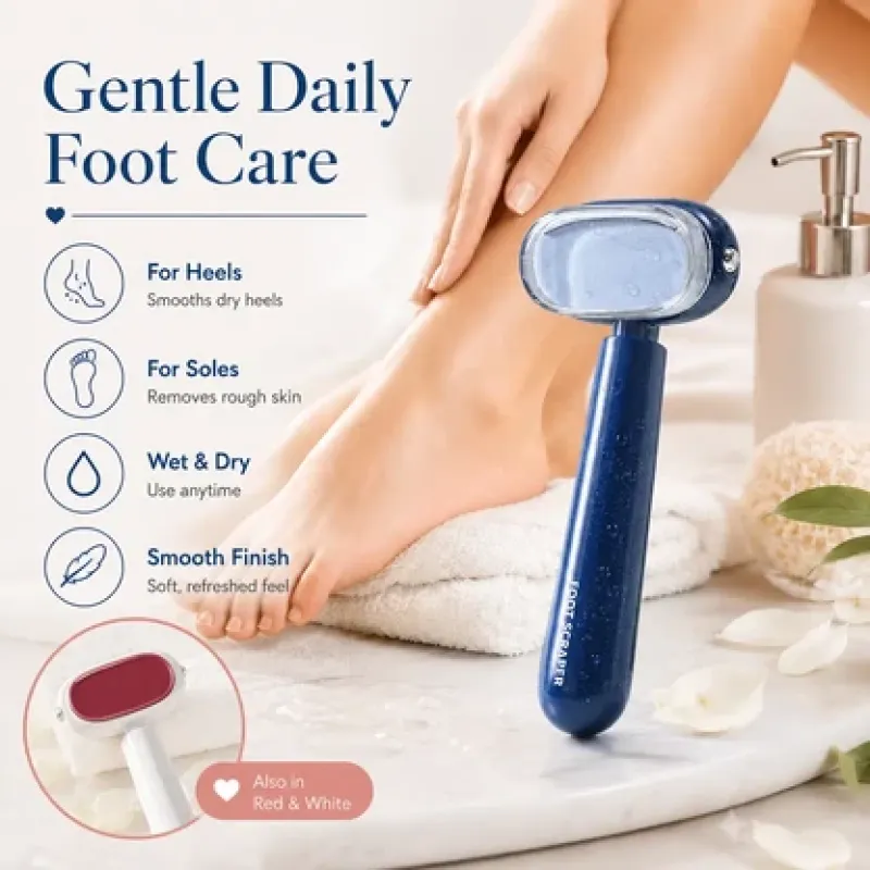 Dual‑Sided Foot Callus Remover, Replaceable Stainless Steel Blade Foot Scraper